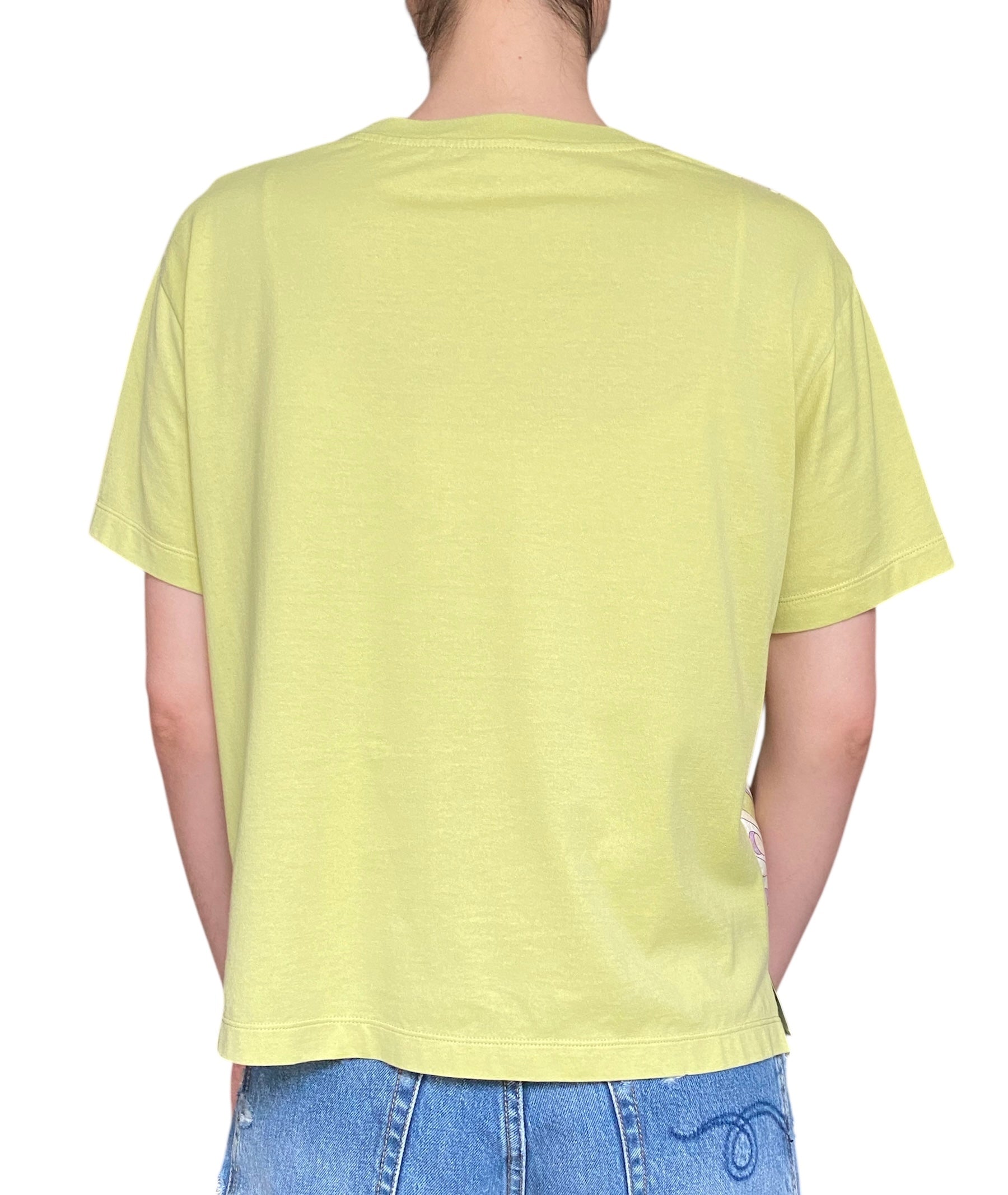 Emilio Pucci Green Silk Printed Tee - XL