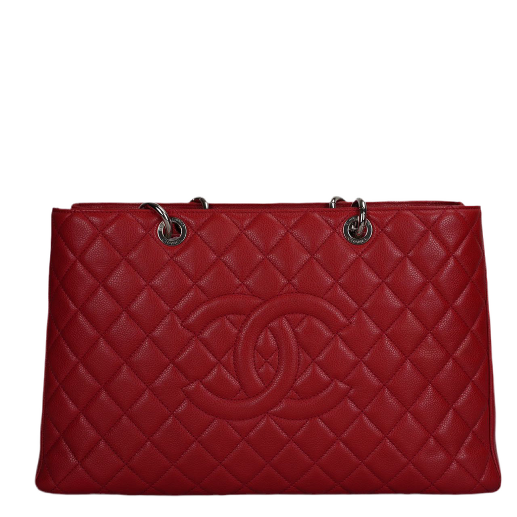 Chanel Red Large Grand Shopping Tote Red GST Bag in Caviar 2011-2012
