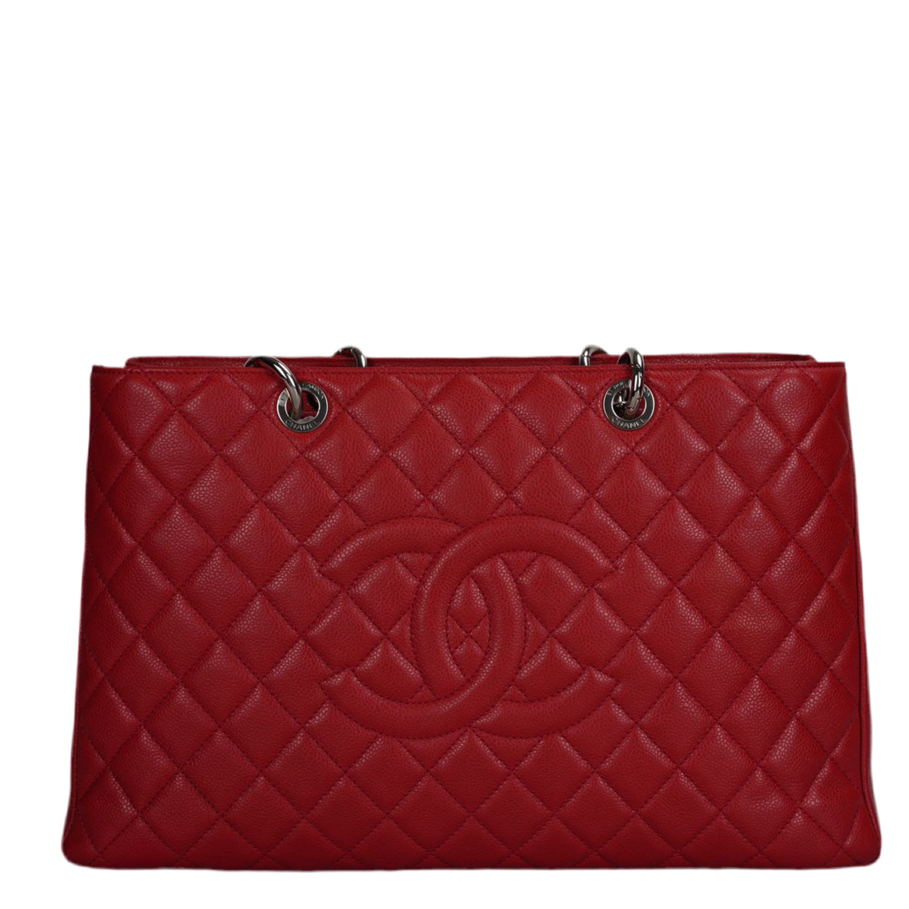 Chanel Red Large Grand Shopping Tote Red GST Bag in Caviar 2011-2012