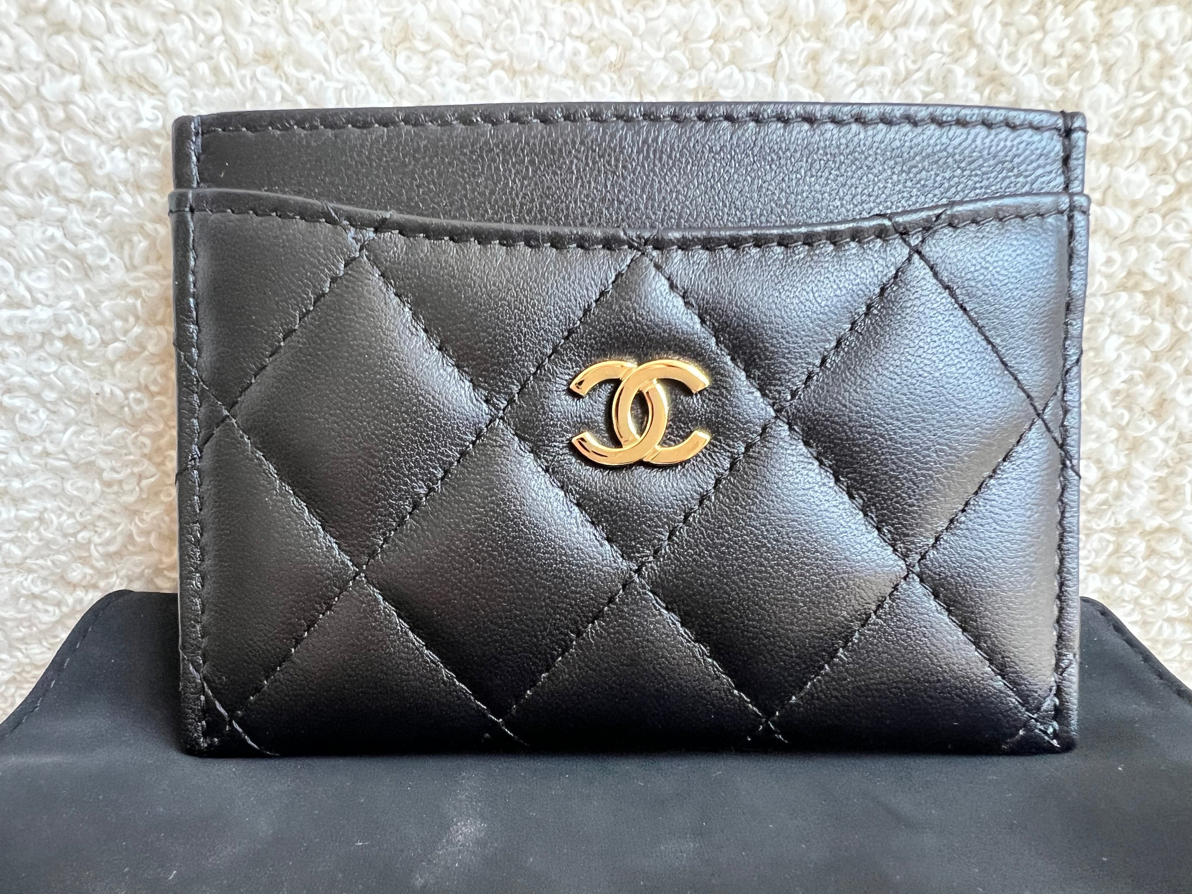 Chanel Black Lambskin  Holder with Gold Hardware (RRP £420)