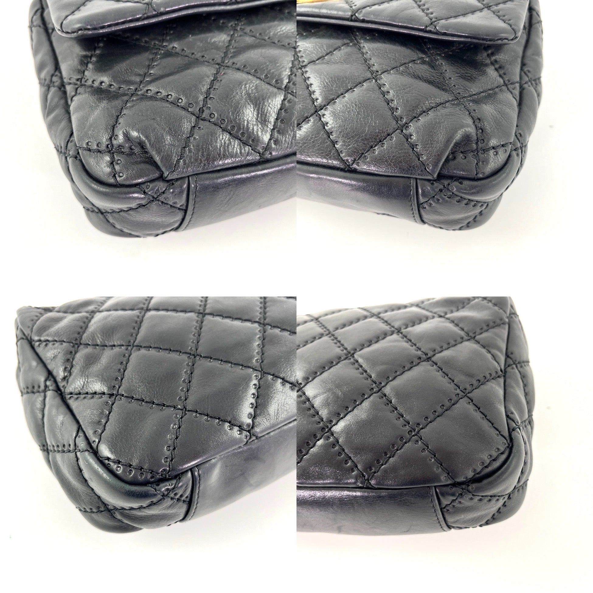 CHANEL Black Classic Ultimate Stitch Retro Chain Flap Bag