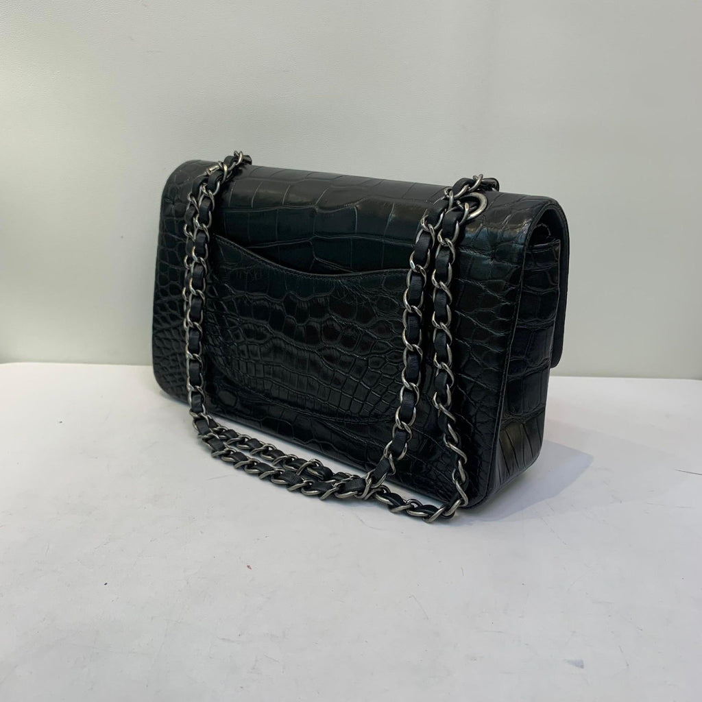 Chanel Black Alligator Medium Double Flap