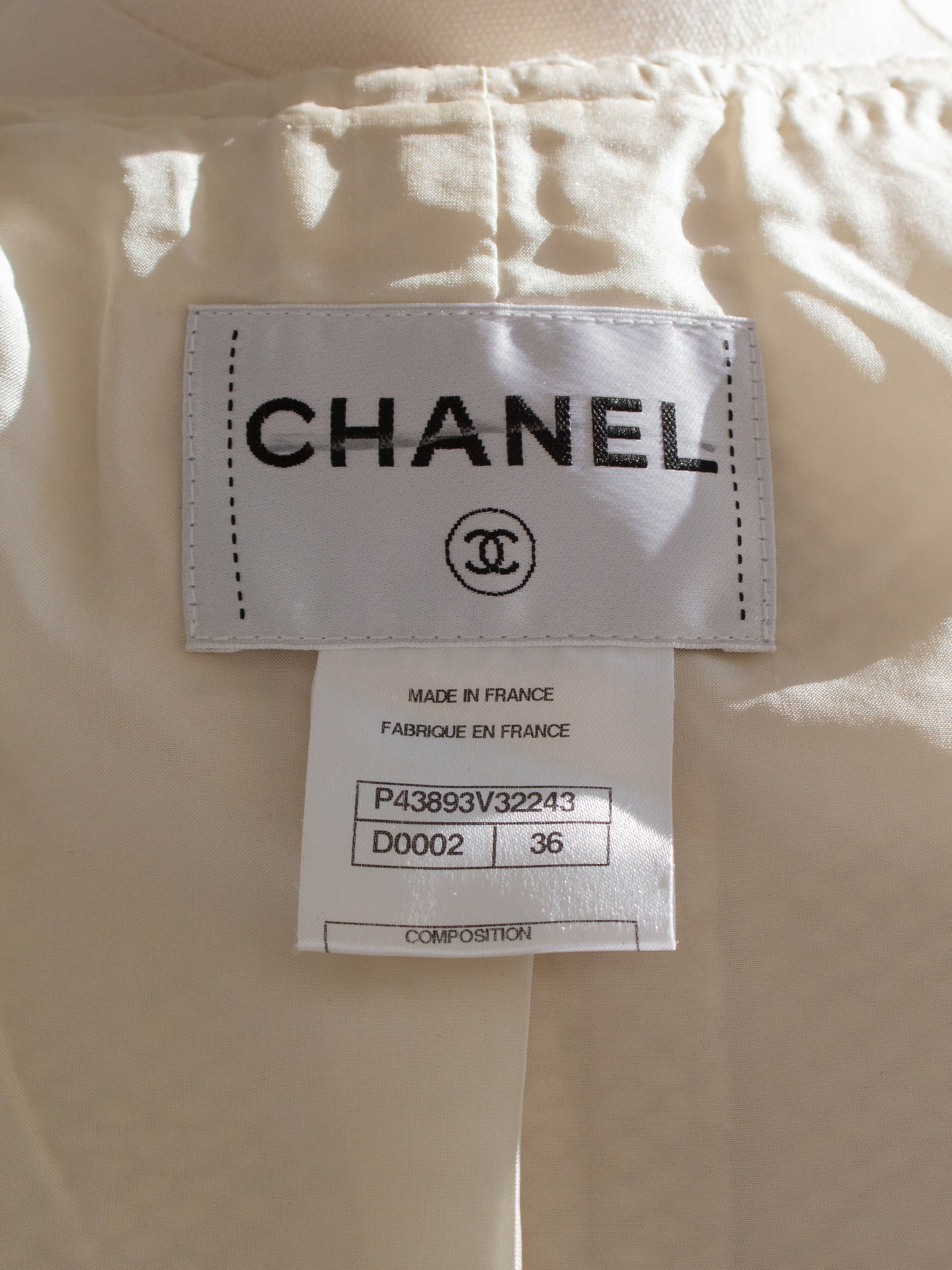 Chanel Pre-Fall 2012 Bombay Ecru Silver Embellished Tweed 12A Jacket