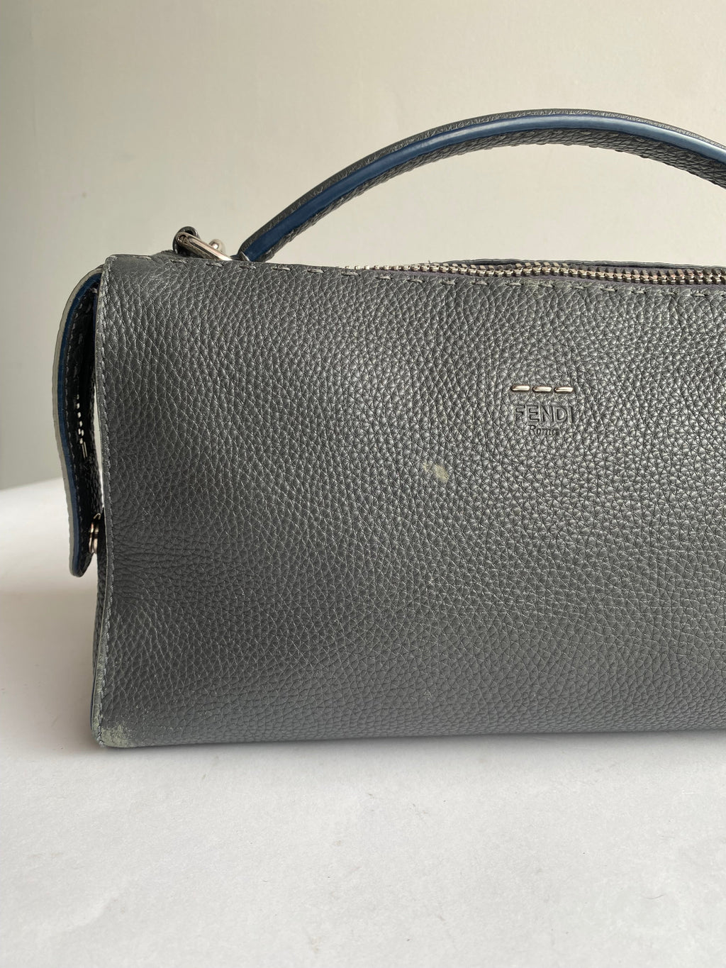 Fendi Slate Selleria Lei Boston Shoulder Bag
