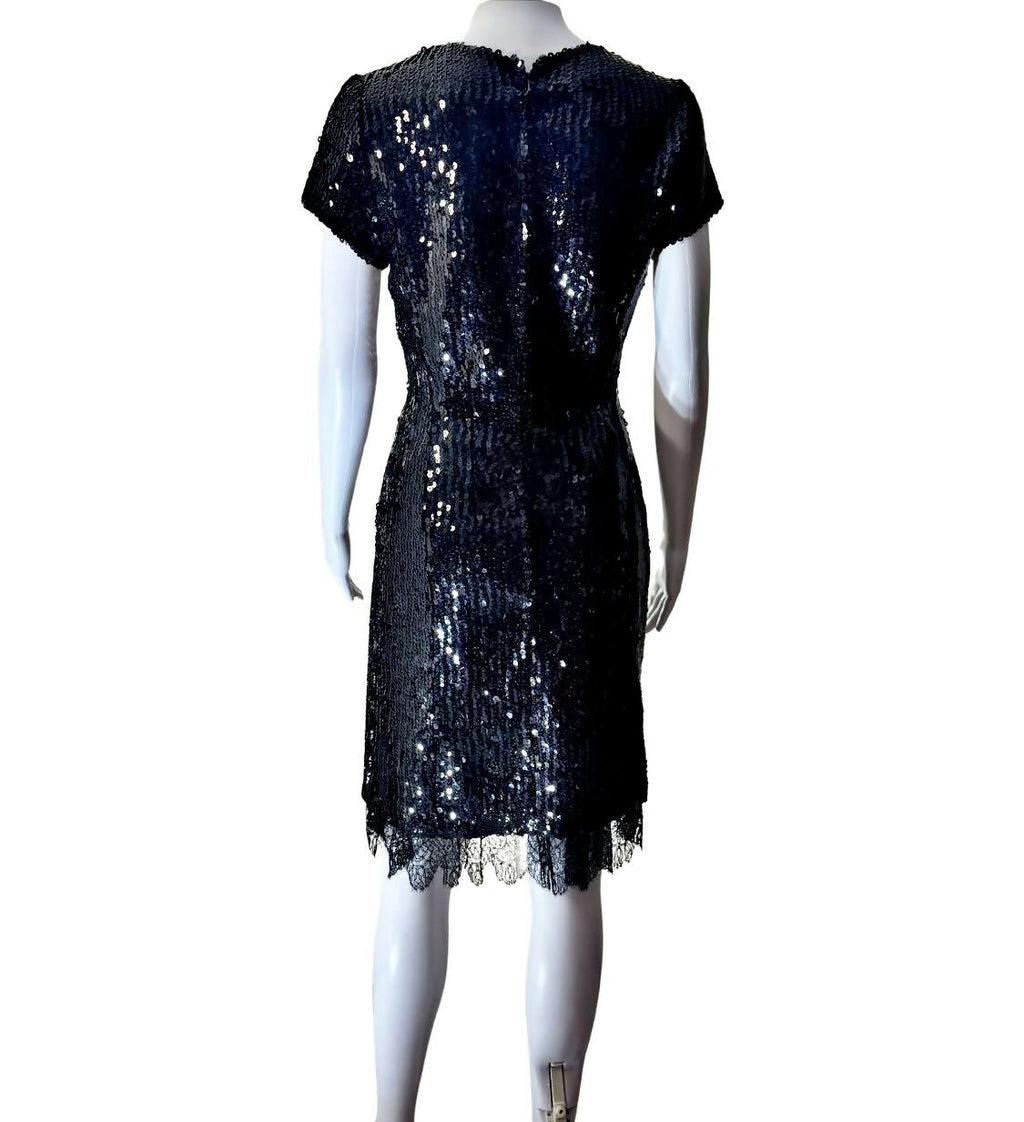 Chanel Vintage 1994 Black Sequin Lace Dress