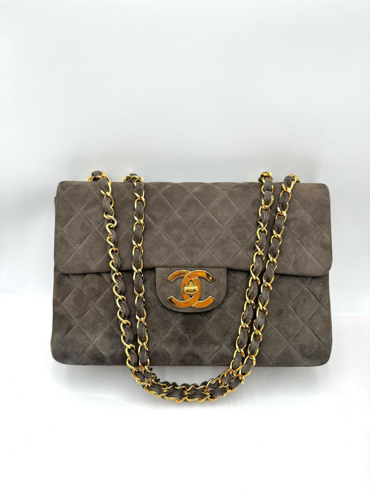Chanel Vintage Series 3 Suede Maxi Flap Bag