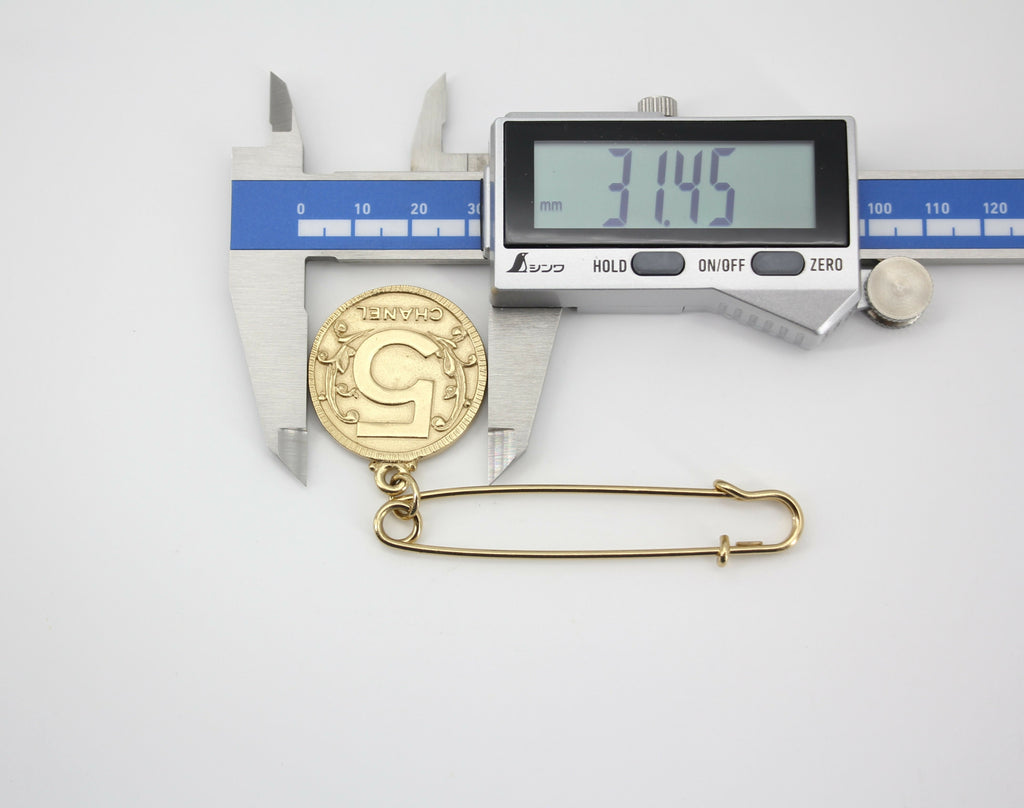 Chanel Vintage 03P Metal Ms Coco Coin Motif Brooch