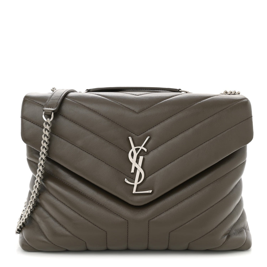 Calfskin Y Quilted Monogram Medium Loulou Chain Satchel Faggio