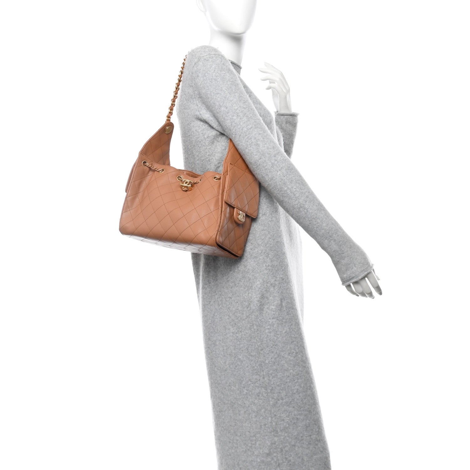 Caviar Quilted Small Chanel 25 Handbag Brown