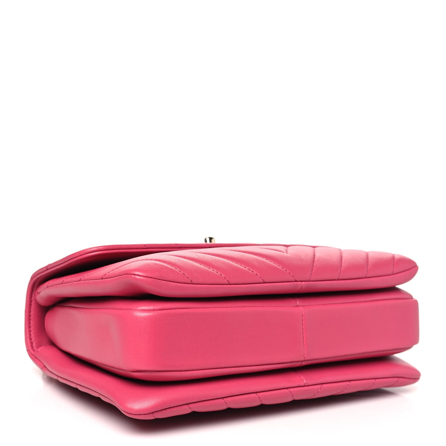 Lambskin Chevron Quilted Small Trendy CC Dual Handle Flap Bag Pink