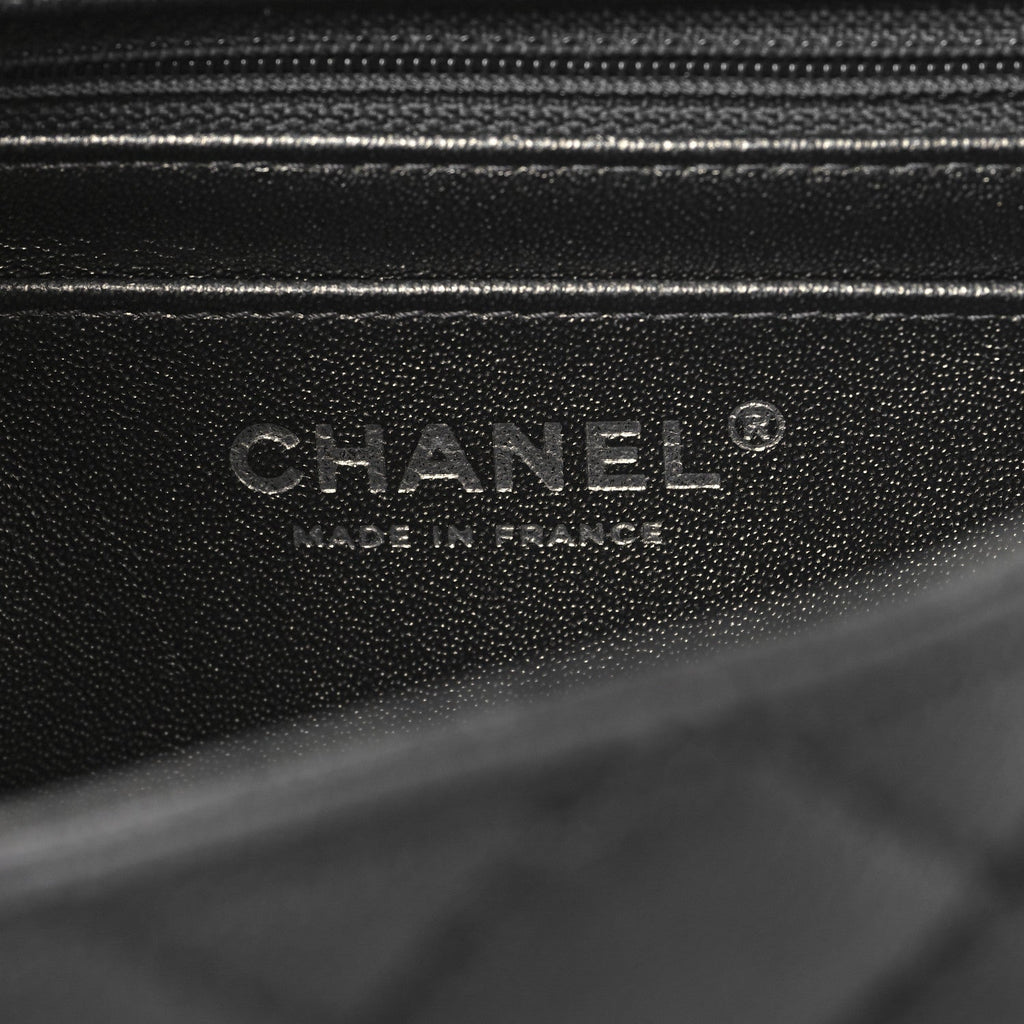 Metallic Sheepskin Quilted 2.55 Reissue Mini Flap Dark Grey