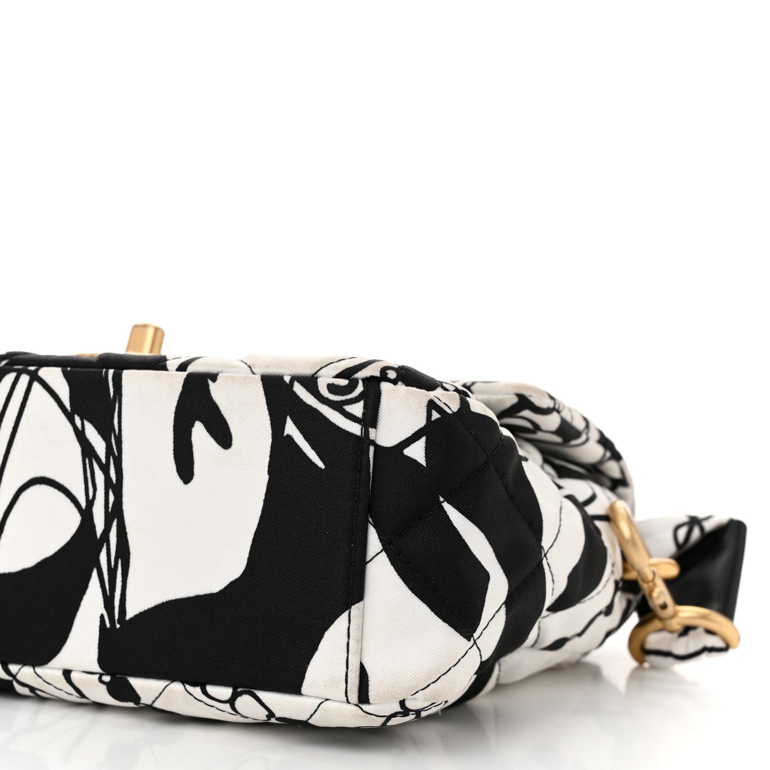 Canvas Printed Deer Coco Mini Single Flap White Black