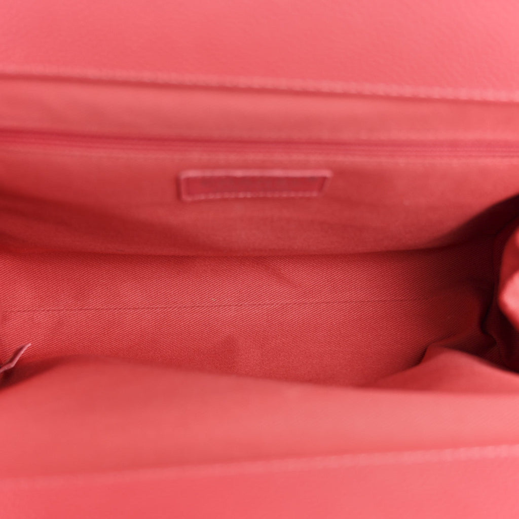 Caviar Quilted CC Large Clutch Coral