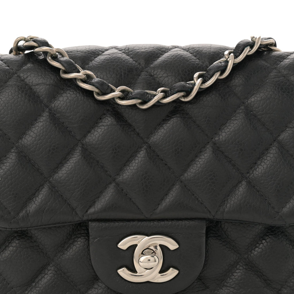 Caviar Quilted Mini Square Flap Black