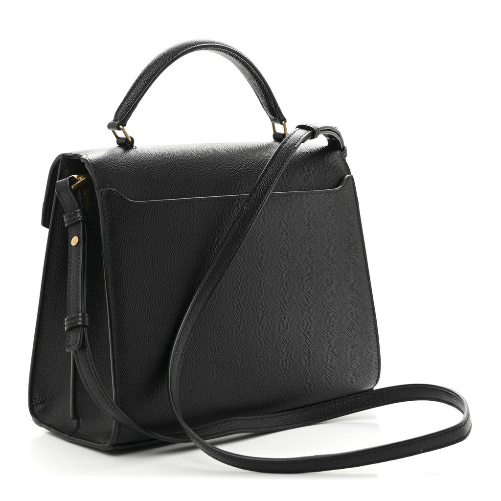 Grain de Poudre Medium Classic Monogram Cassandra Top Handle Black