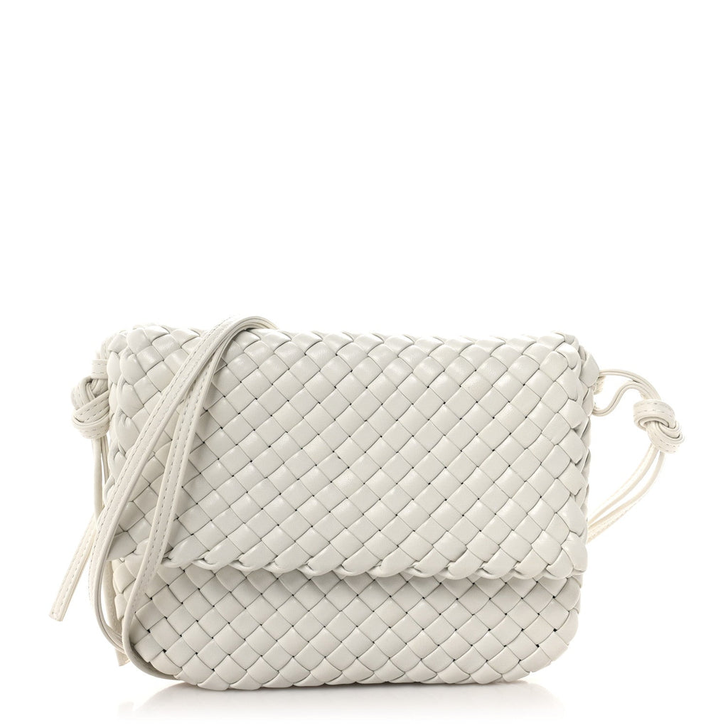 Nappa Intrecciato Cobble Messenger Bag White
