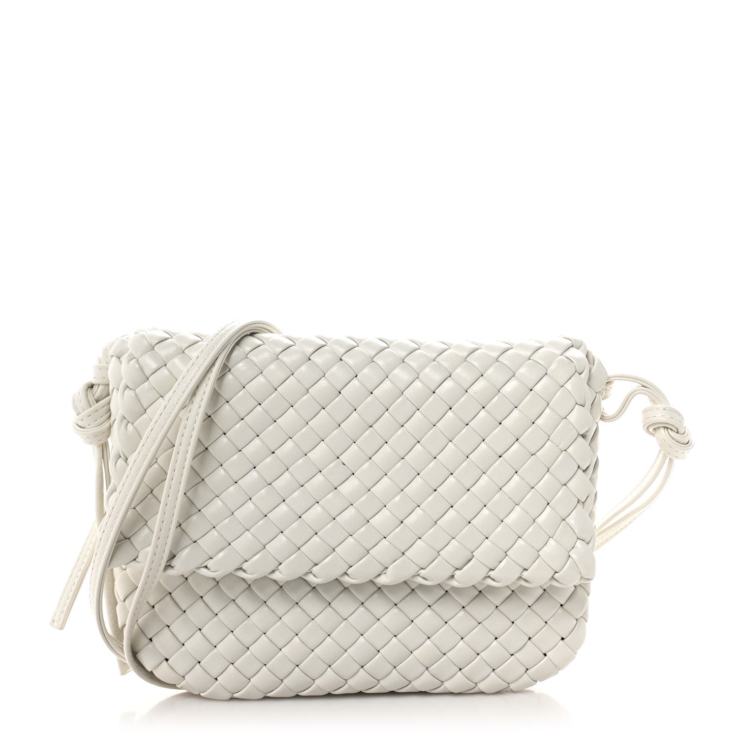 Nappa Intrecciato Cobble Messenger Bag White