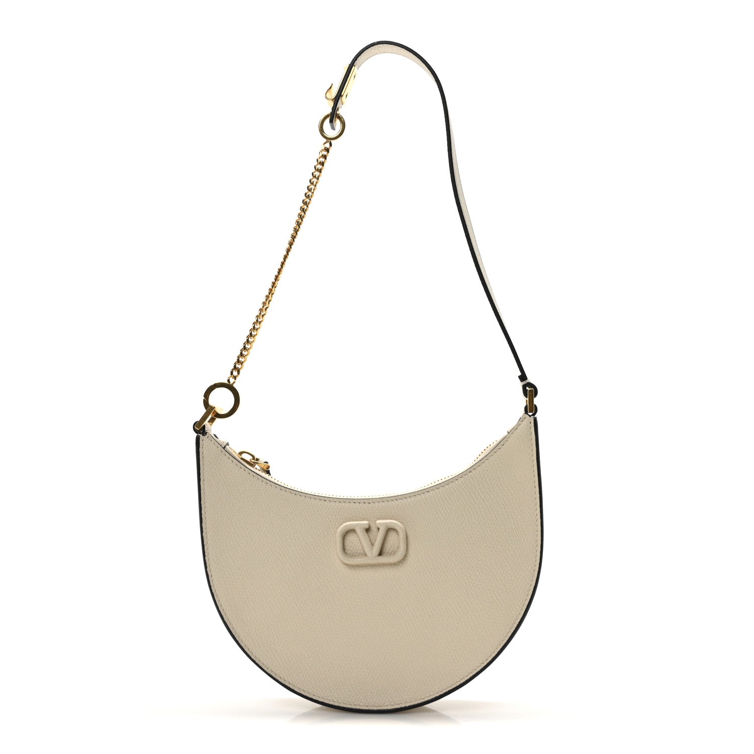 Calfskin Mini Vlogo Hobo Bag White