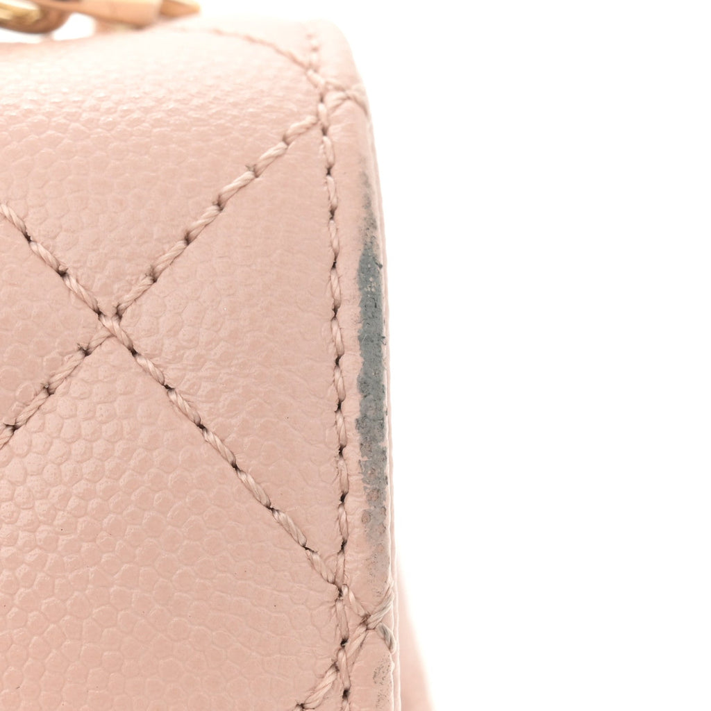 Caviar Quilted Extra Mini Coco Handle Flap Light Pink