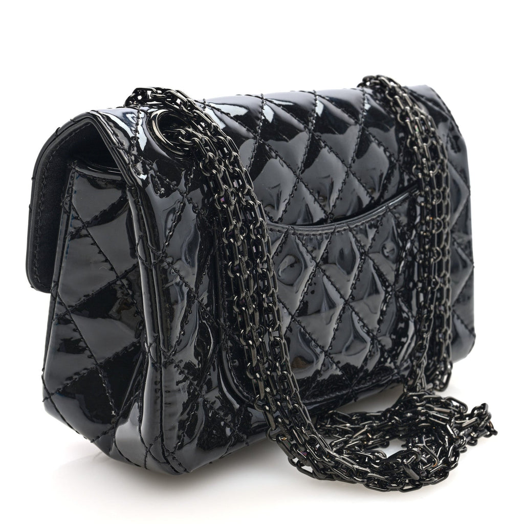 Patent Calfskin Quilted 2.55 Reissue Mini Flap So Black