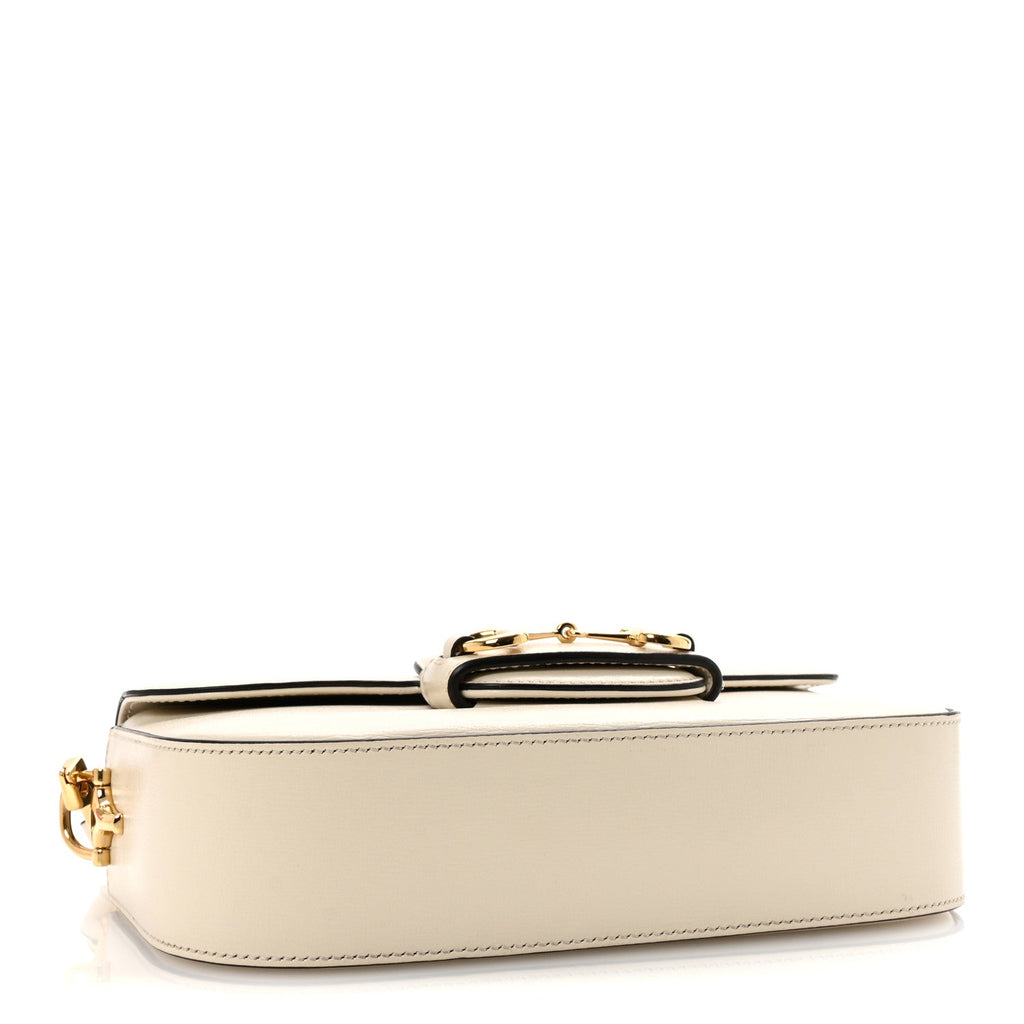 Azalea Calfskin Small Horsebit 1955 Chain Shoulder Bag Mystic White