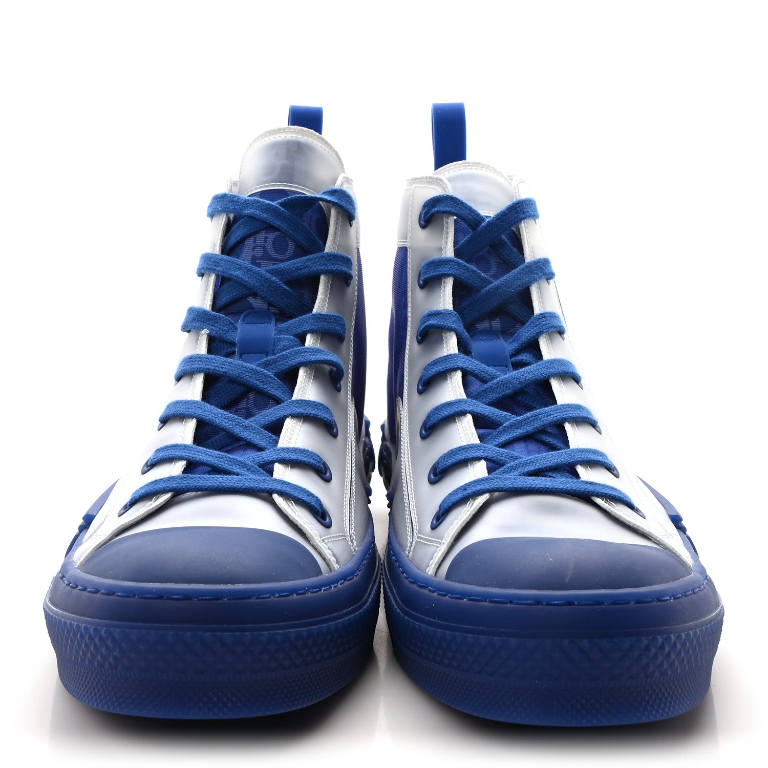 Technical Canvas Oblique Mens B23 High Top Sneakers 44 Blue