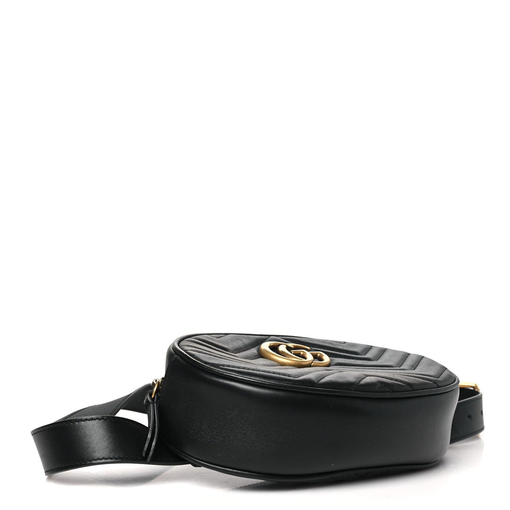 Calfskin Matelasse GG Marmont Belt Bag 85 34 Black
