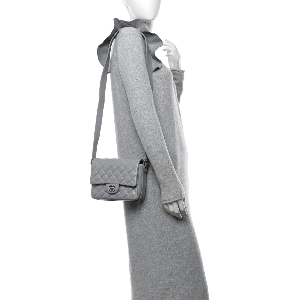 Calfskin Quilted Bolero De Chanel Flap Bag Grey