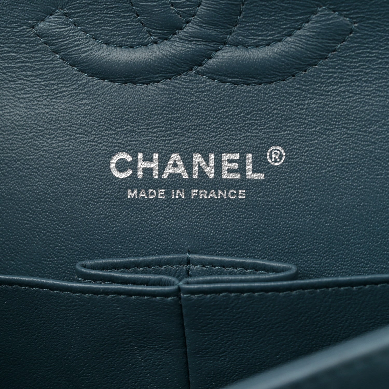 Lambskin Quilted Medium Double Flap Blue