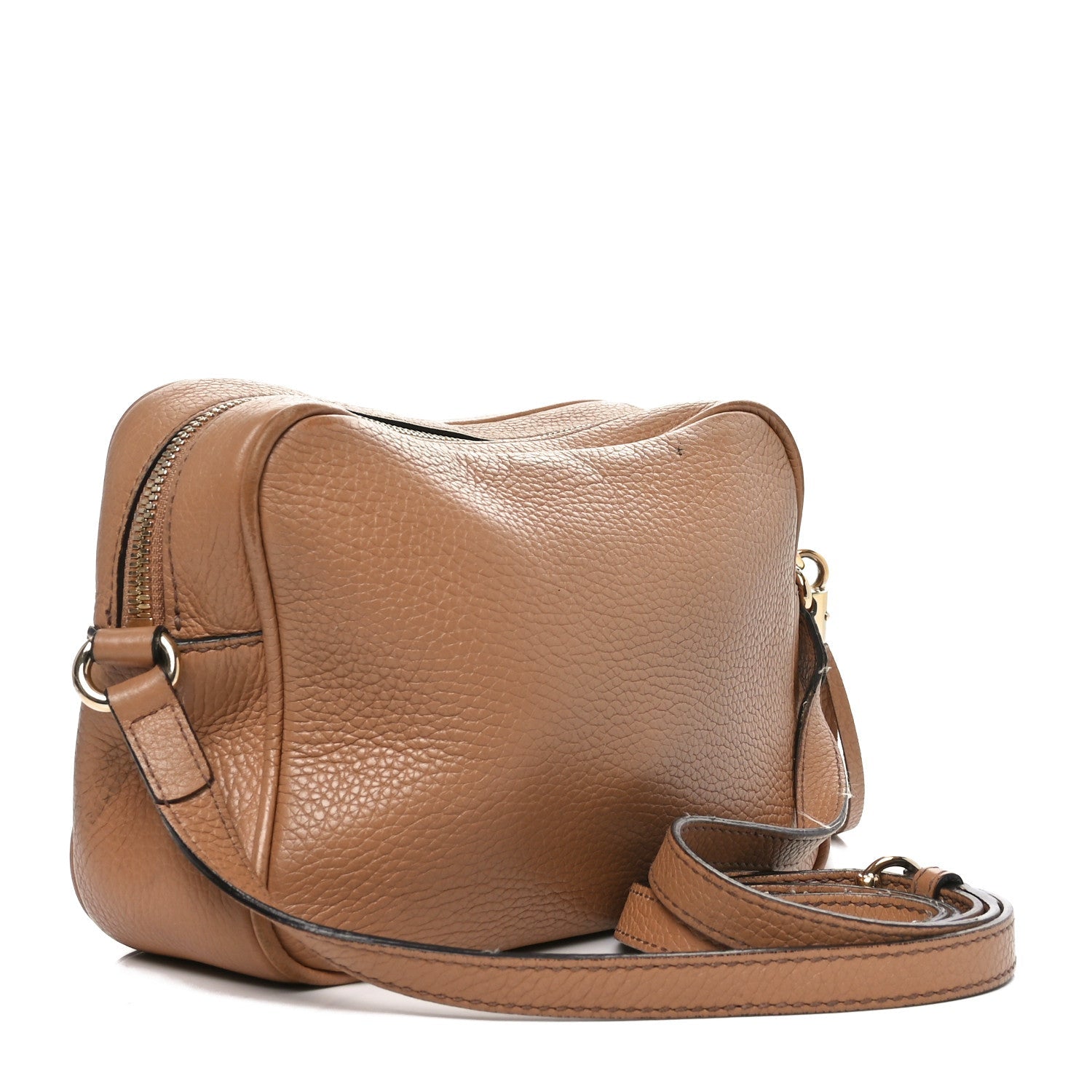 Pebbled Calfskin Small Soho Disco Bag Camelia