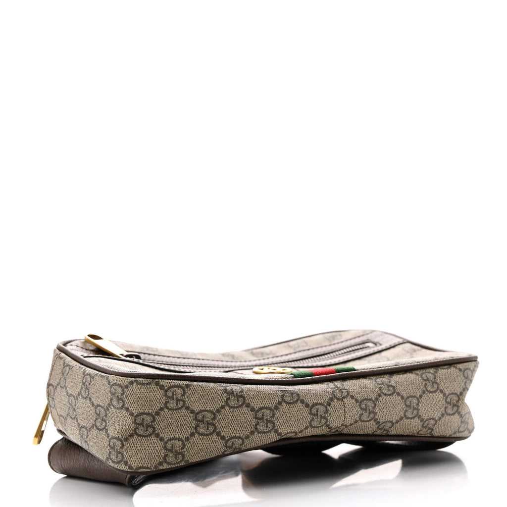 Soft GG Supreme Monogram Medium Ophidia Belt Bag Dark Brown