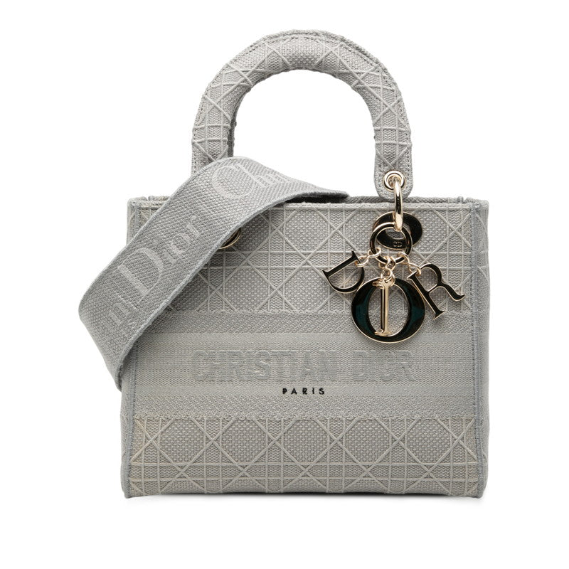 Dior Lady Dior Cannage Canvas 2way Bag