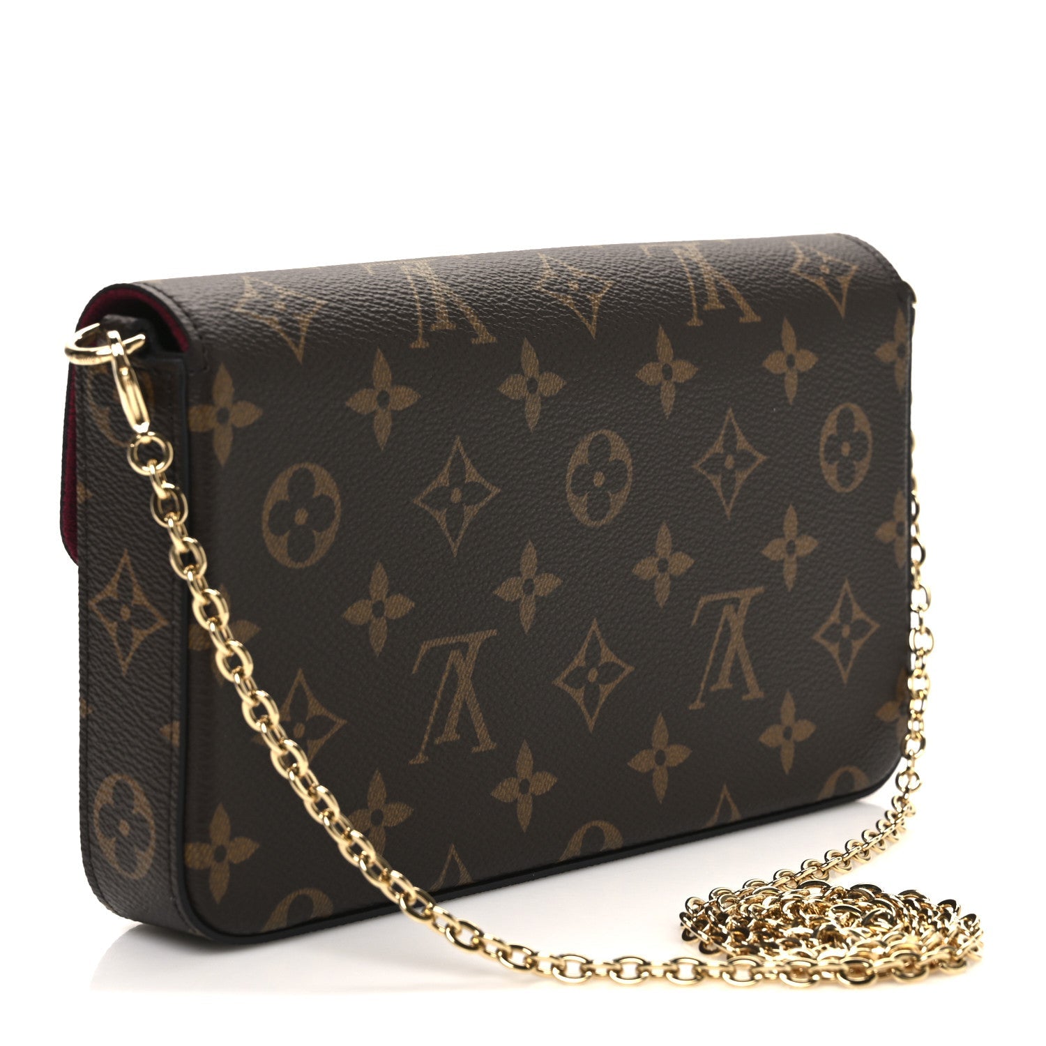 Monogram Pochette Felicie Chain Wallet Fuchsia