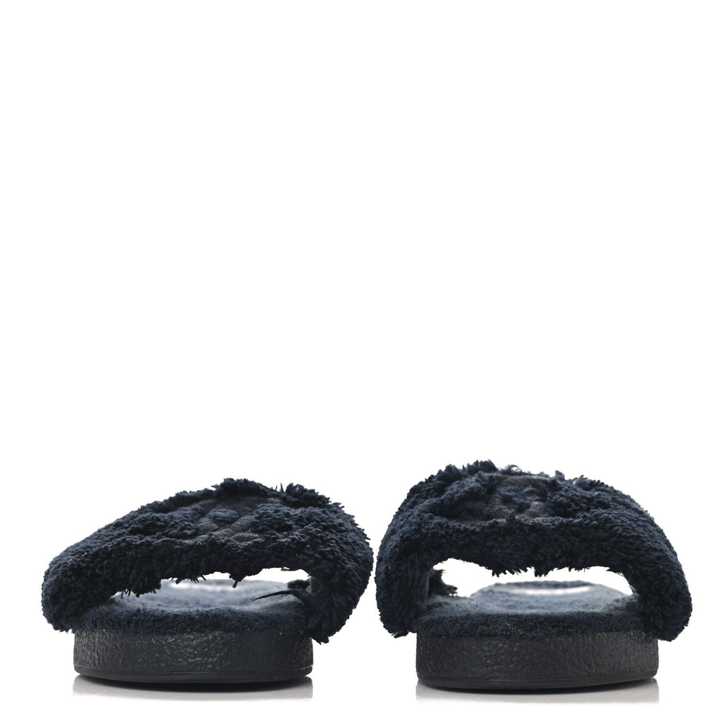 Terry CC Flat Mules Sandals 37 Navy