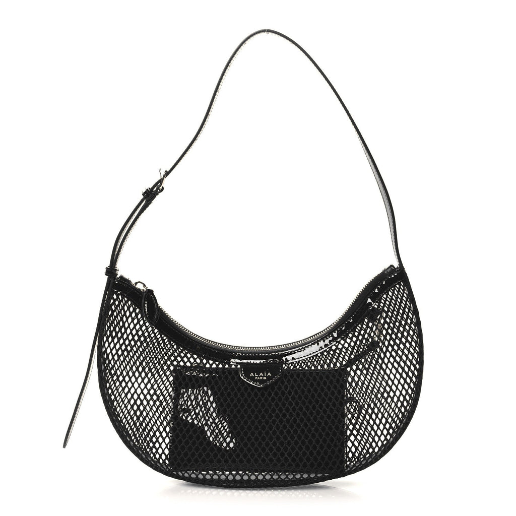 Net Patent Calfskin One Piece Demi Lune Black