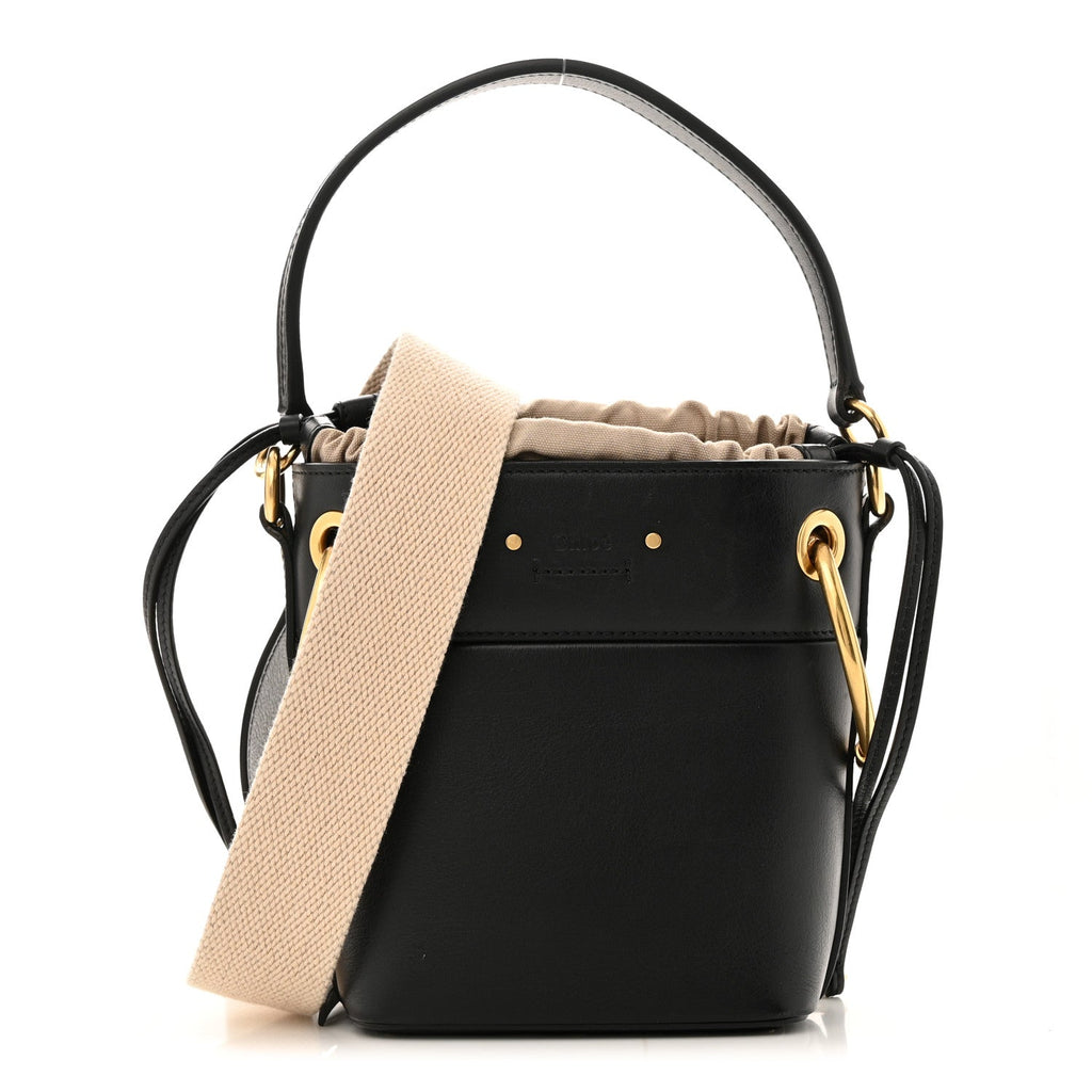 Smooth Calfskin Small Roy Bucket Bag Black