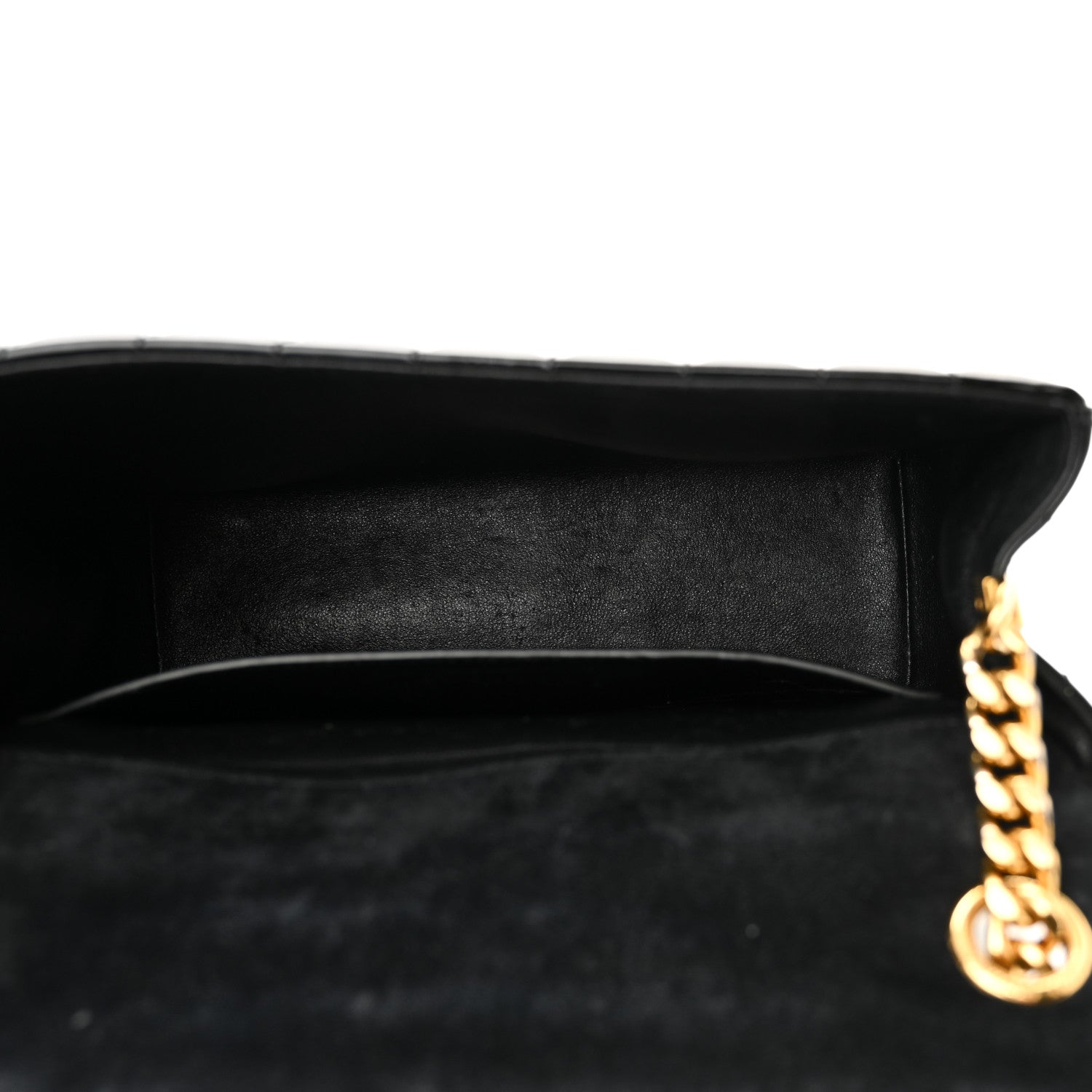 Patent Matelasse Monogram Large Vicky Chain Bag Black