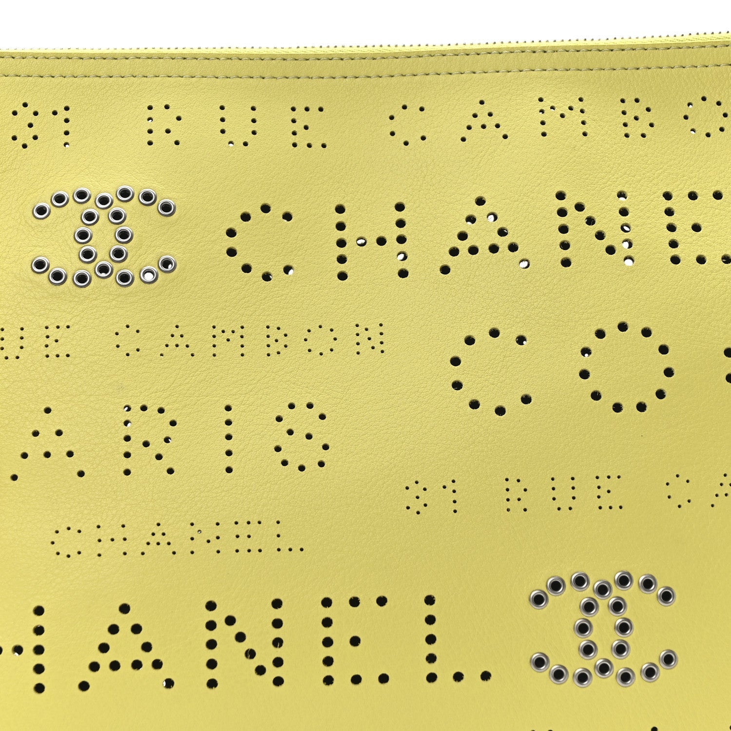 Calfskin Eyelets Clutch Yellow