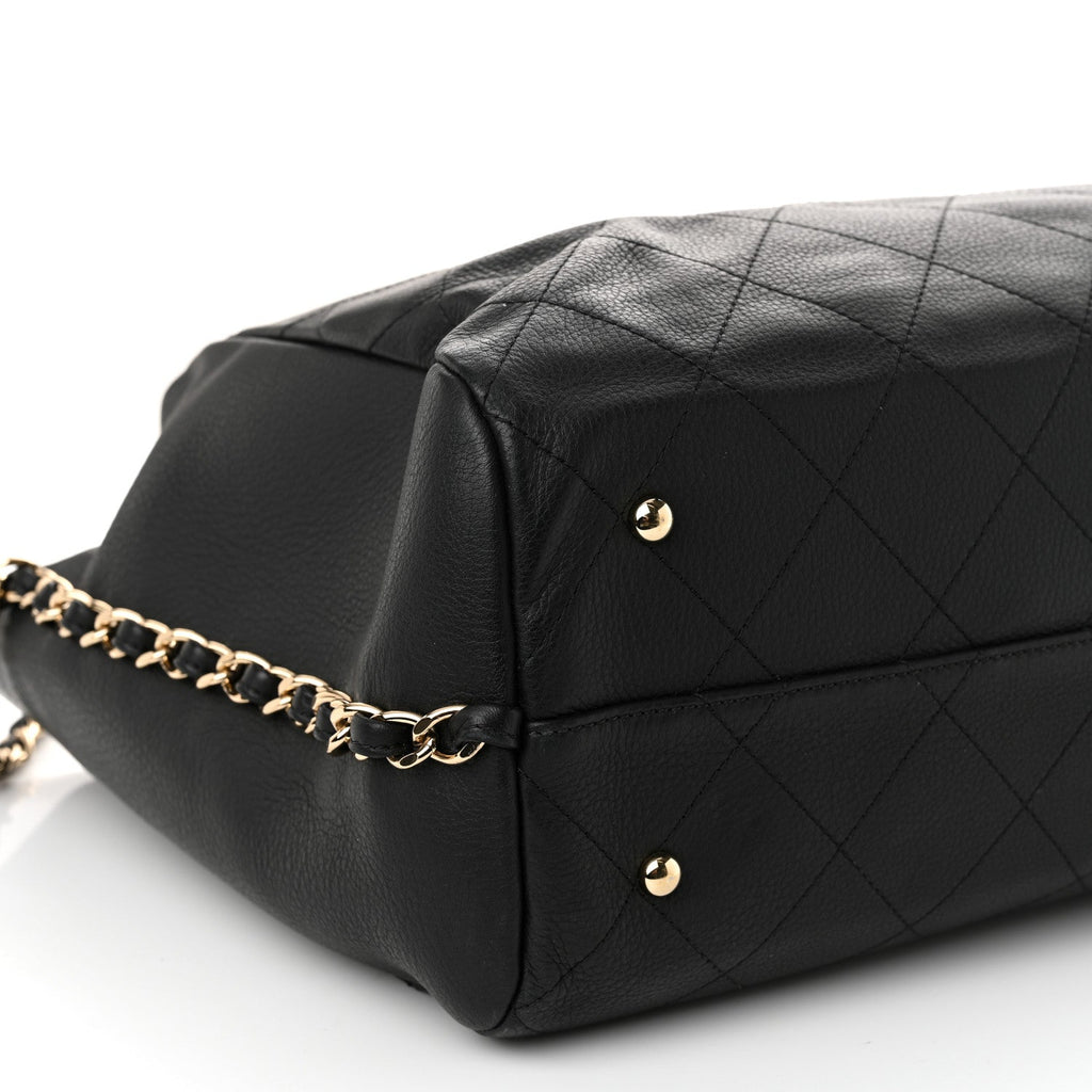 Bullskin Stitched Large Shopping Bag Black