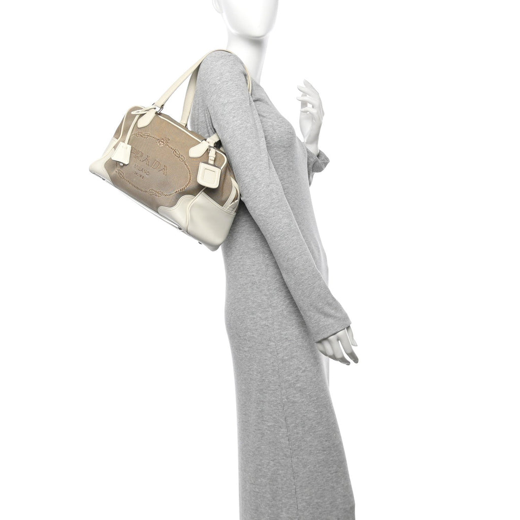 Jacquard Logo Handbag Corda White