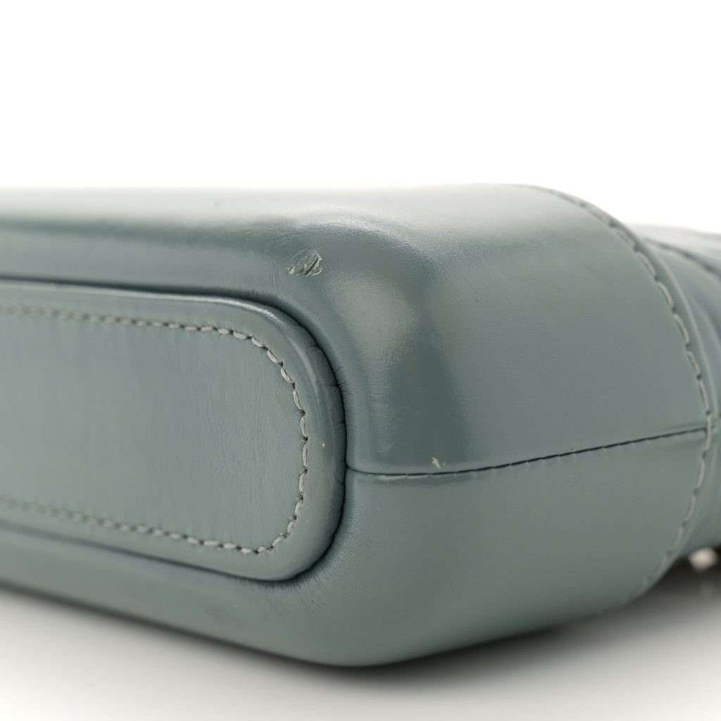 Aged Calfskin Quilted Small Gabrielle Clutch With Chain Light Blue