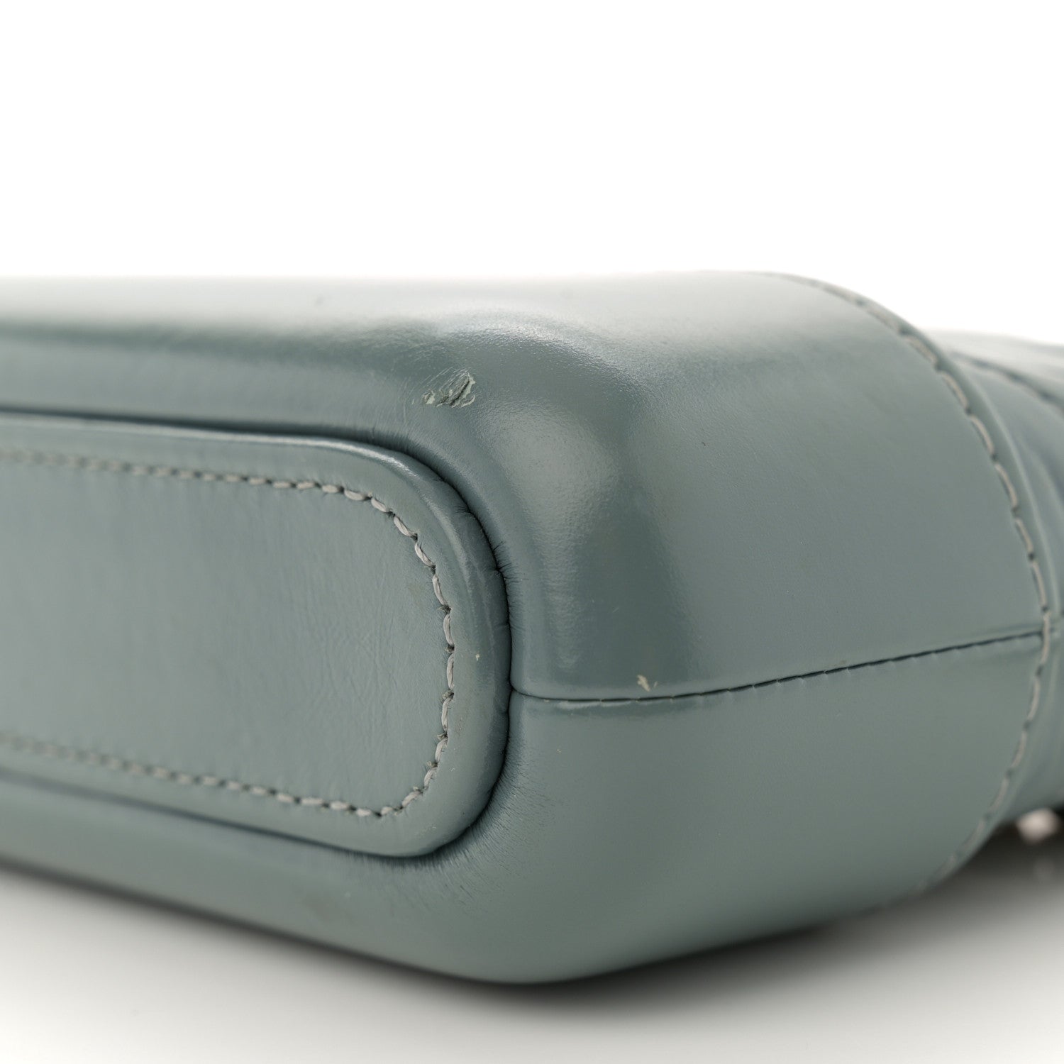 Aged Calfskin Quilted Small Gabrielle Clutch With Chain Light Blue