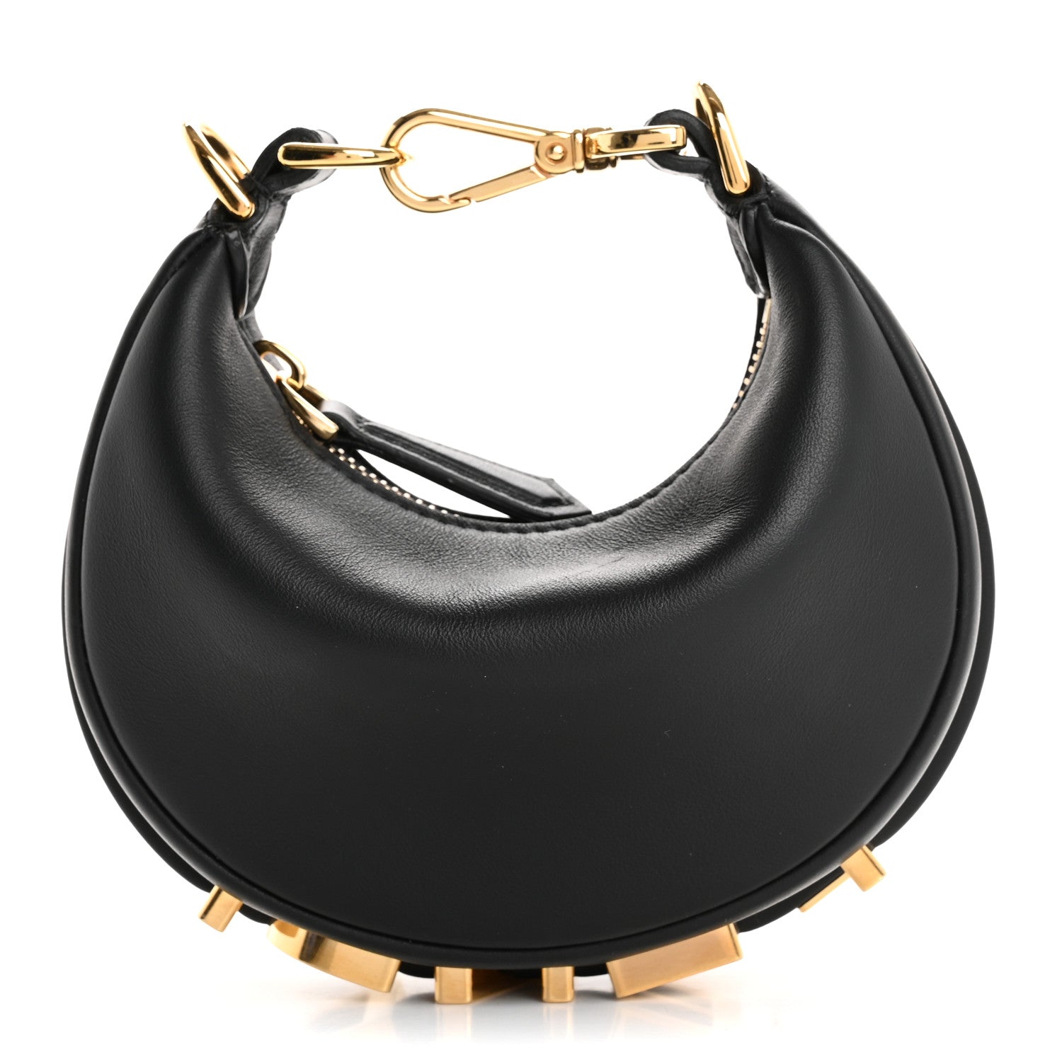 Vitello Grace Matte Nano Fendigraphy Hobo Charm Black