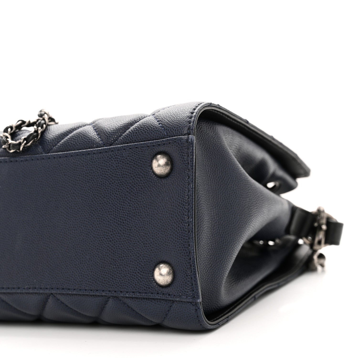 Caviar Quilted Small CC Bucket Bag Navy