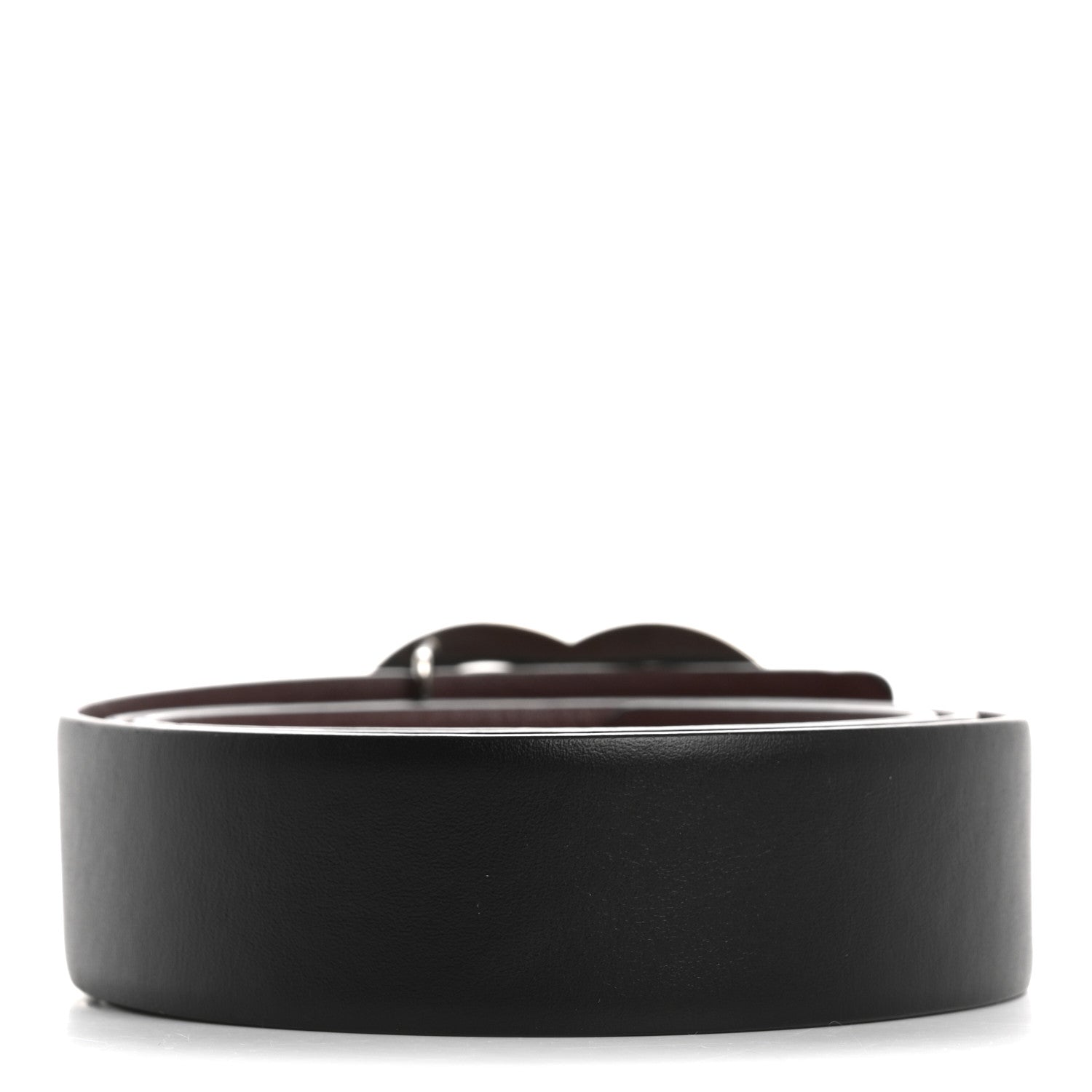 Calfskin CC Reversible Belt 80 32 Black Burgundy