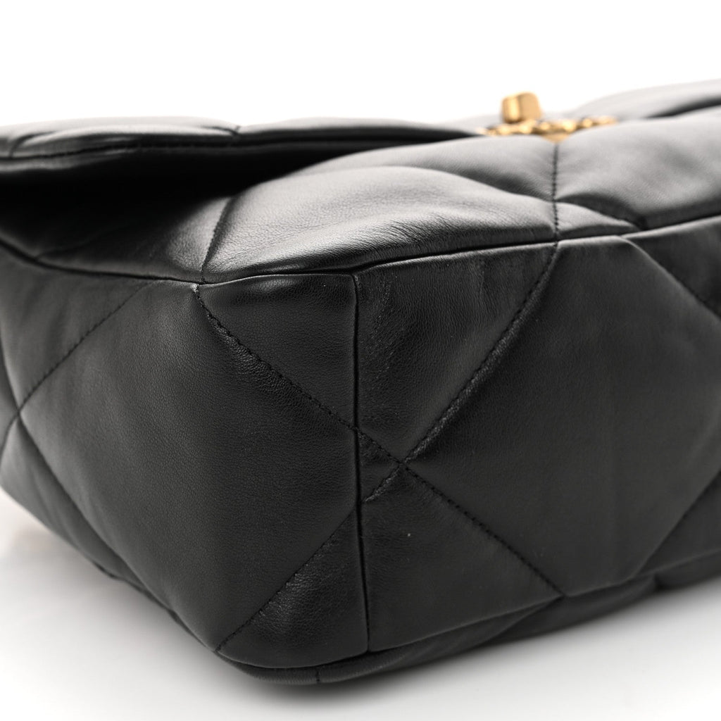 Lambskin Quilted Large Chanel 19 Flap Black