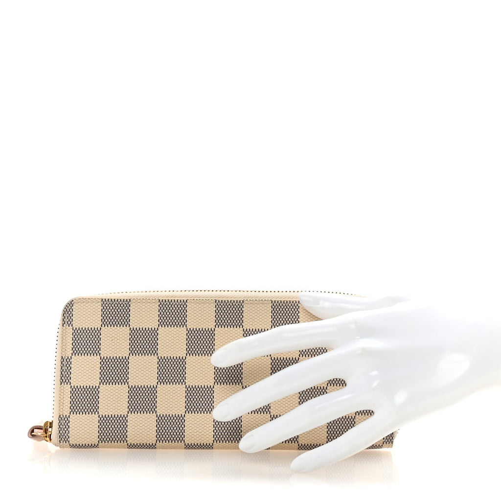 Damier Azur Clemence Wallet Rose Ballerine