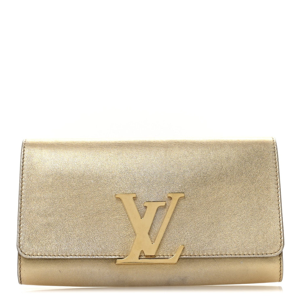 Metallic Calfskin Louise Clutch Gold
