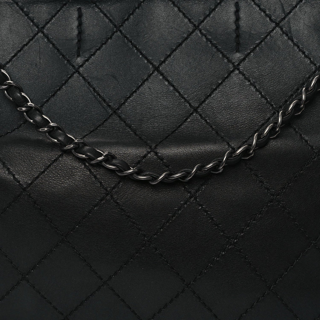 Calfskin CC Pocket Tote Black