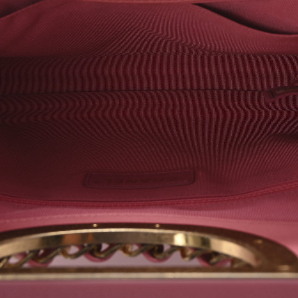 Caviar Quilted A Real Catch Clutch Pink